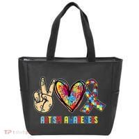Autism Awareness Peace Love Autism Tote Bag thumb 0