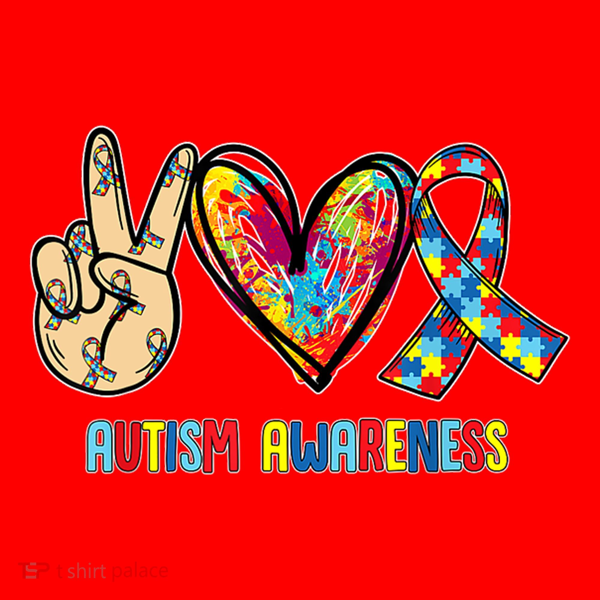 Autism Awareness Peace Love Autism Santa Hat