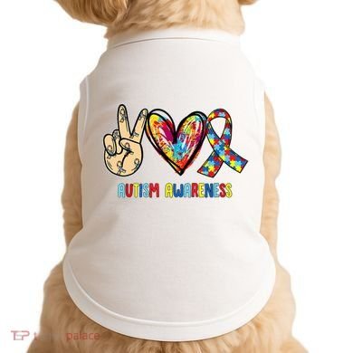 Autism Awareness Peace Love Autism Doggie Tank
