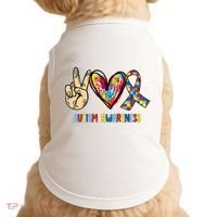Autism Awareness Peace Love Autism Doggie Tank thumb 0