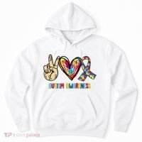 Autism Awareness Peace Love Autism Hoodie thumb 0