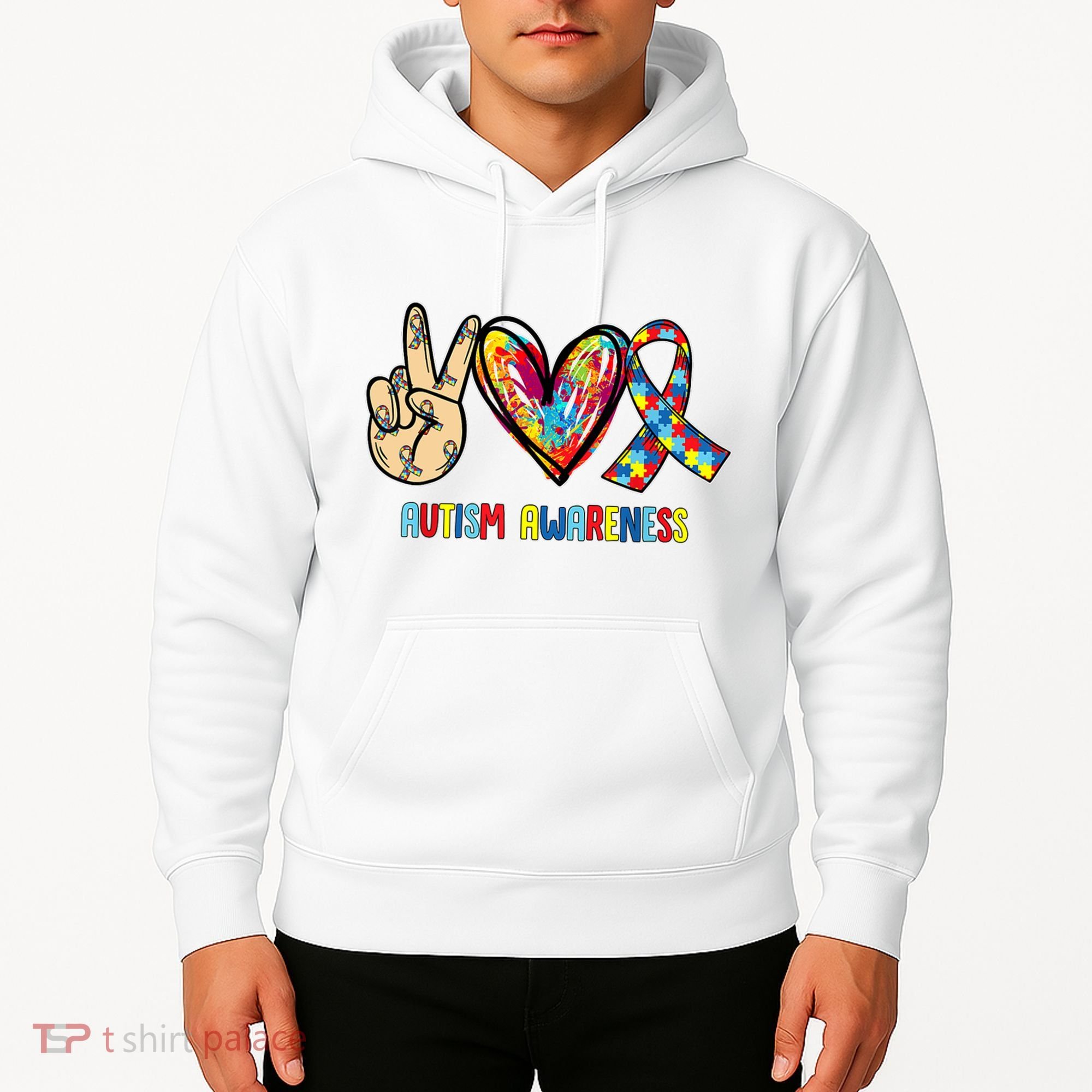 Autism Awareness Peace Love Autism Hoodie