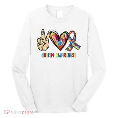 Autism Awareness Peace Love Autism Long Sleeve Shirt