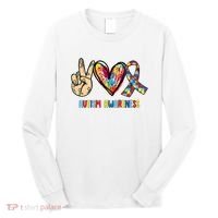 Autism Awareness Peace Love Autism Long Sleeve Shirt thumb 0