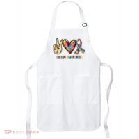 Autism Awareness Peace Love Autism Apron thumb 0