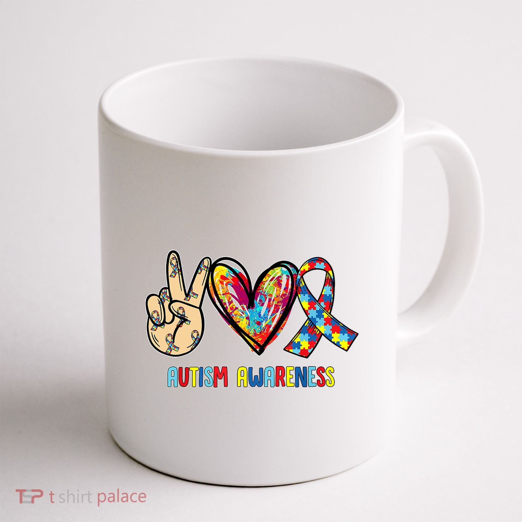 Autism Awareness Peace Love Autism Coffee Mug