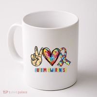 Autism Awareness Peace Love Autism Coffee Mug thumb 0