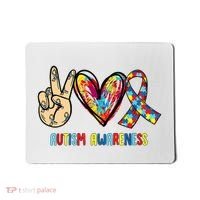 Autism Awareness Peace Love Autism Mousepad thumb 0