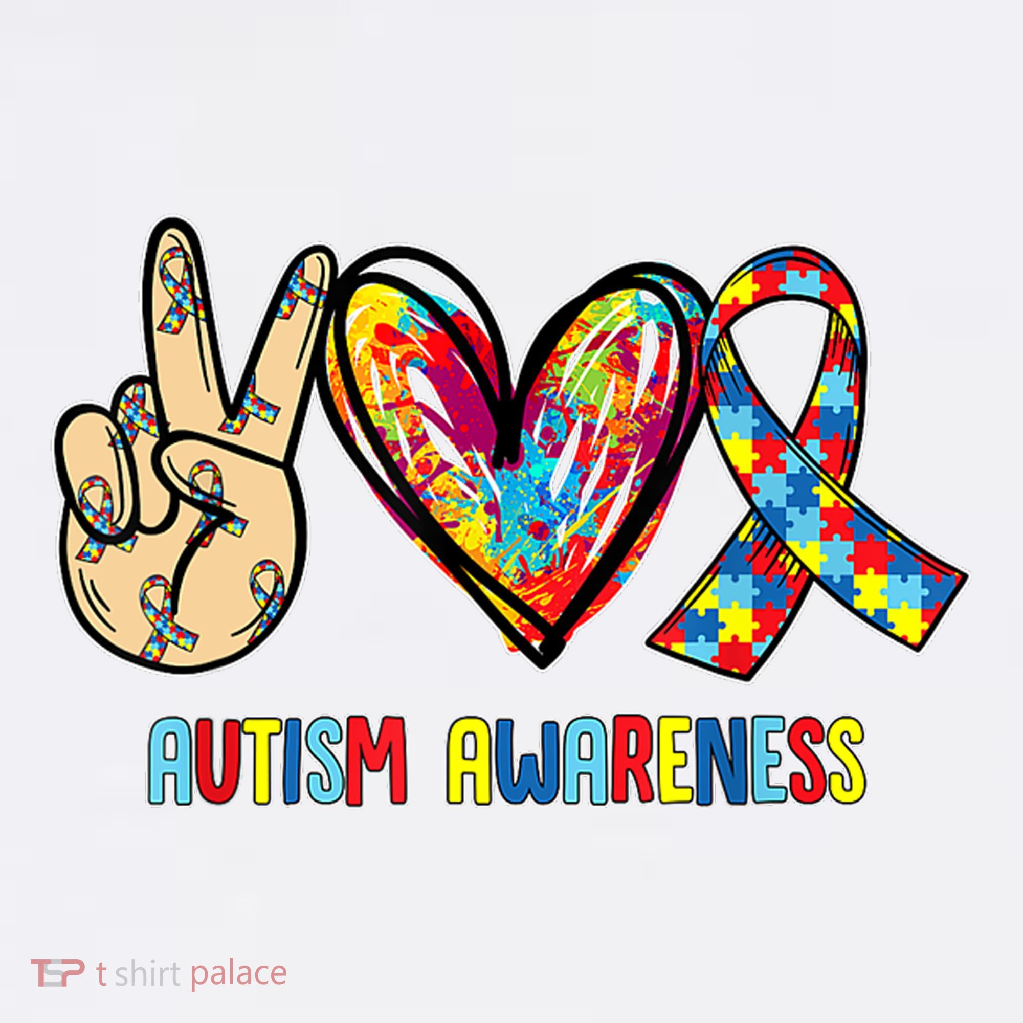 Autism Awareness Peace Love Autism Ornament