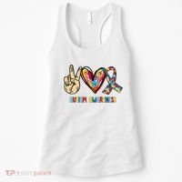 Autism Awareness Peace Love Autism Women's Tank Top thumb 0