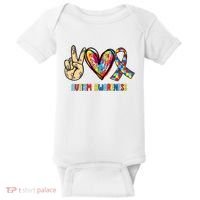 Autism Awareness Peace Love Autism Baby Bodysuit thumb 0
