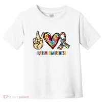 Autism Awareness Peace Love Autism Toddler T-Shirt thumb 0