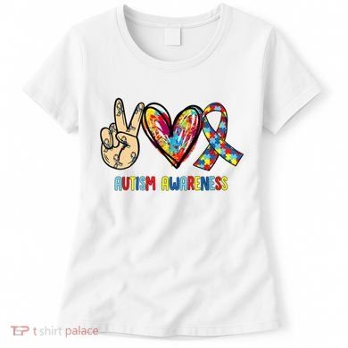 Autism Awareness Peace Love Autism Women's T-Shirt