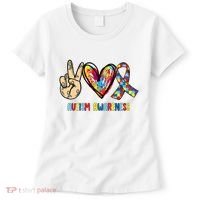 Autism Awareness Peace Love Autism Women's T-Shirt thumb 0