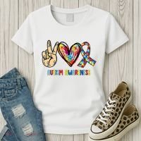 Autism Awareness Peace Love Autism Women's T-Shirt thumb 3