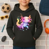 Axolotl Animal Pop Art Cute Axolotl Lover 2 Kids Hoodie thumb 2