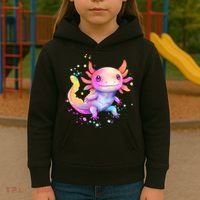 Axolotl Animal Pop Art Cute Axolotl Lover 2 Kids Hoodie thumb 3