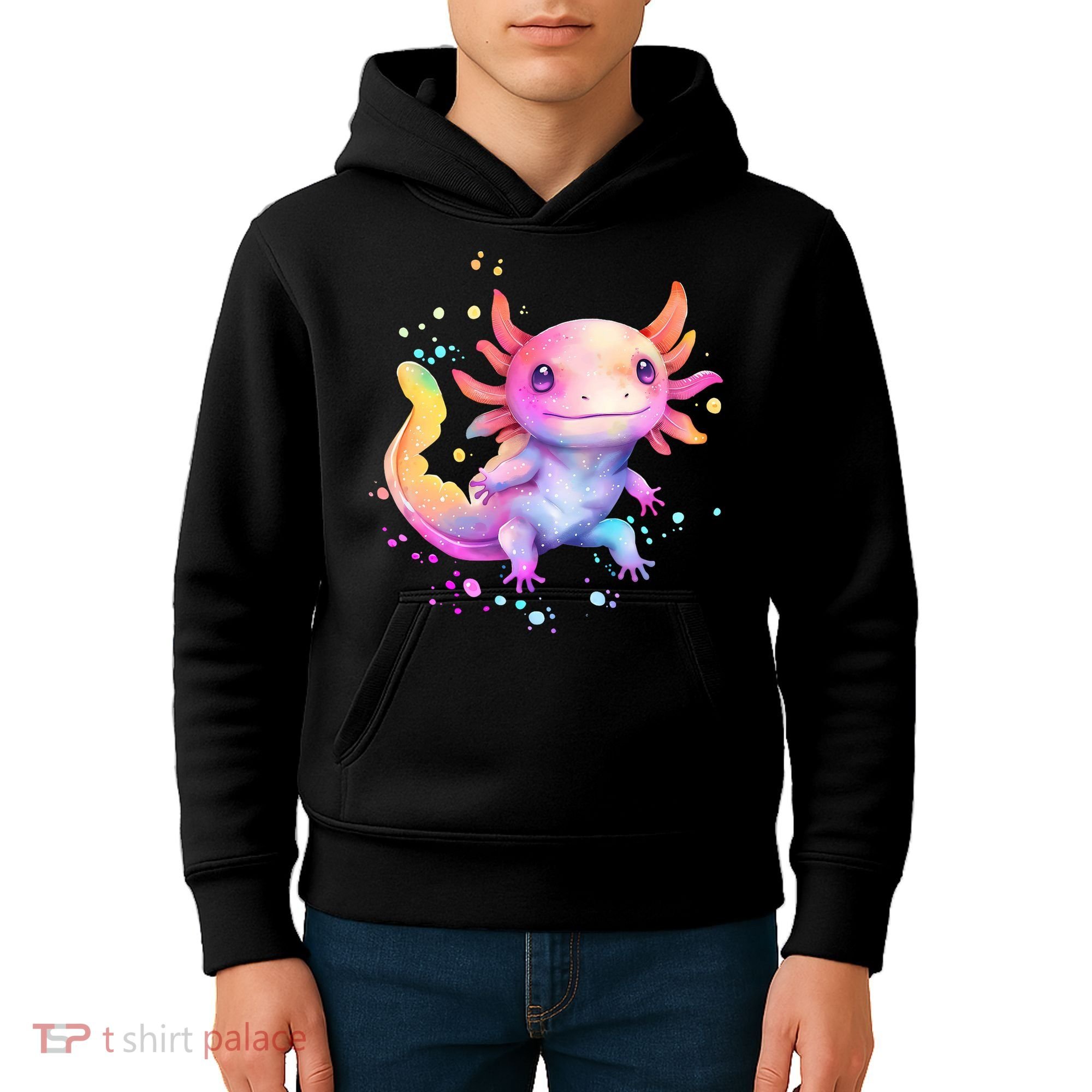 Axolotl Animal Pop Art Cute Axolotl Lover 2 Kids Hoodie