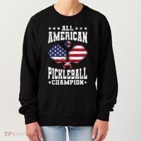 All American Pickleball Champion Patriotic Paddleball Women's Sweatshirt thumb 0