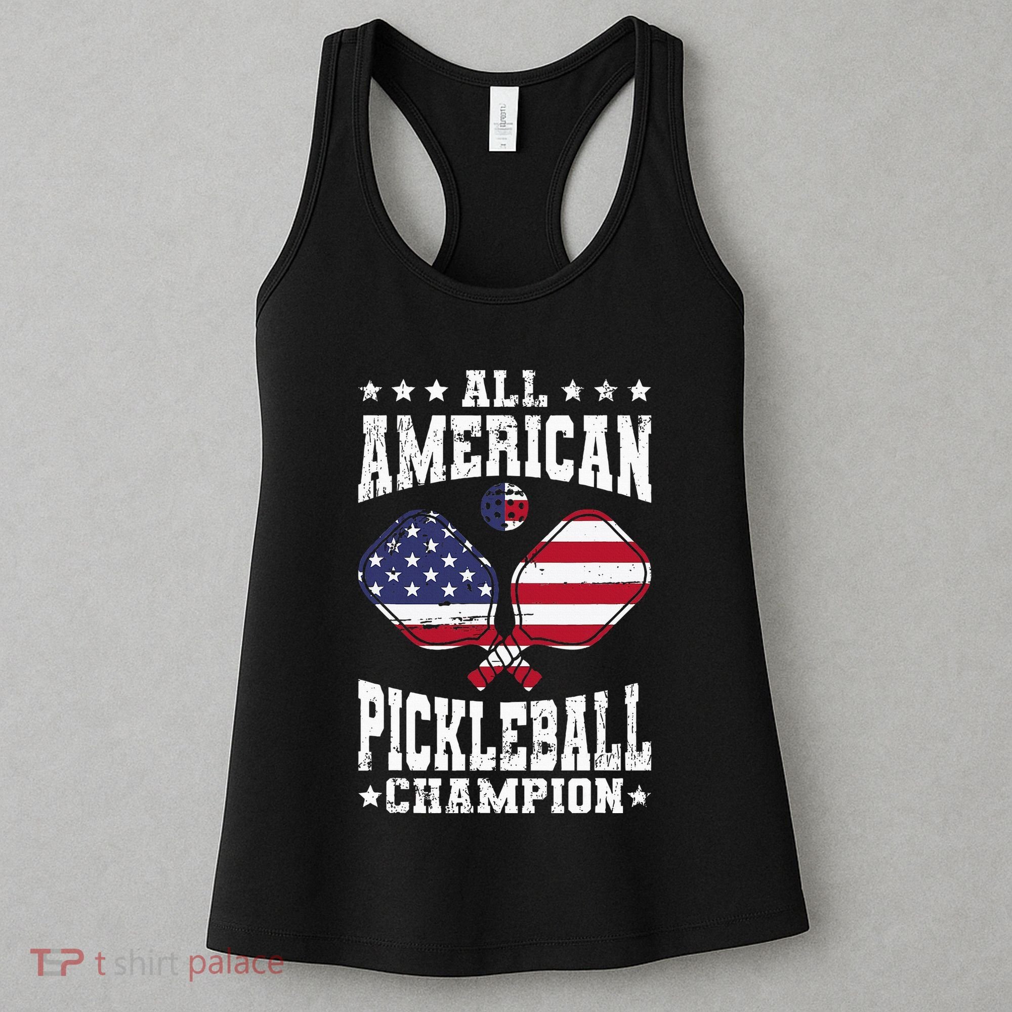 All American Pickleball Champion Patriotic Paddleball Women's Tank Top