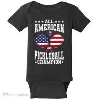 All American Pickleball Champion Patriotic Paddleball Baby Bodysuit thumb 0