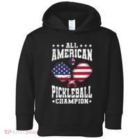 All American Pickleball Champion Patriotic Paddleball Toddler Hoodie thumb 0