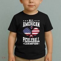 All American Pickleball Champion Patriotic Paddleball Toddler T-Shirt thumb 2