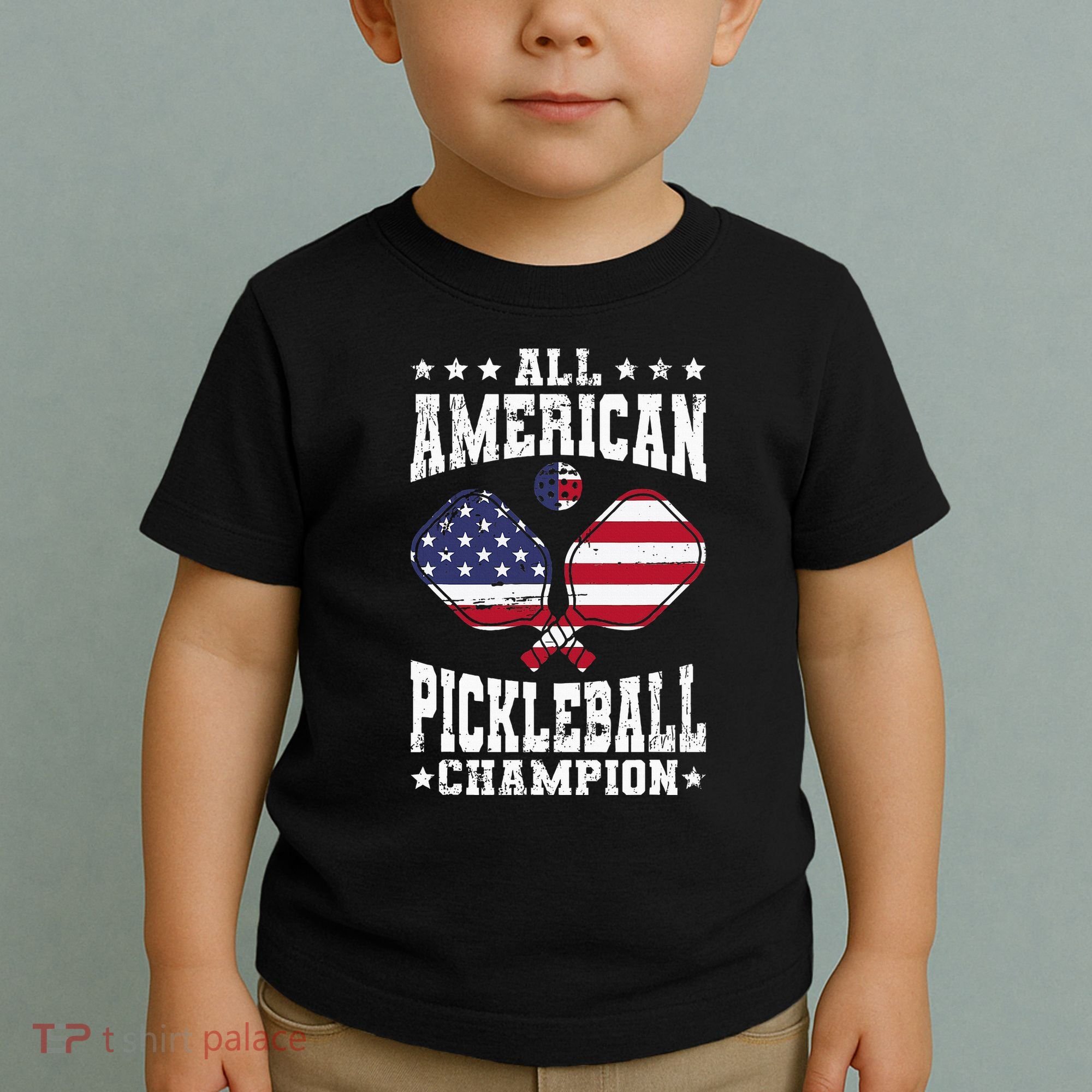All American Pickleball Champion Patriotic Paddleball Toddler T-Shirt