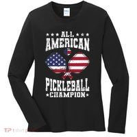 All American Pickleball Champion Patriotic Paddleball Women's Long Sleeve Shirt thumb 0