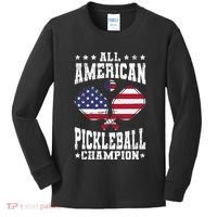 All American Pickleball Champion Patriotic Paddleball Kids Long Sleeve Shirt thumb 0