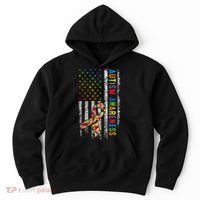 Autism Awareness Puzzle Ribbon Usa Flag Hoodie thumb 0
