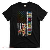 Autism Awareness Puzzle Ribbon Usa Flag T-Shirt thumb 0