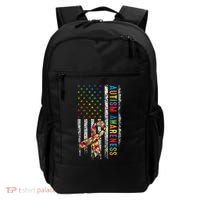 Autism Awareness Puzzle Ribbon Usa Flag Backpack thumb 0