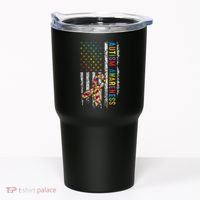 Autism Awareness Puzzle Ribbon Usa Flag Tumbler thumb 0