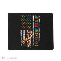 Autism Awareness Puzzle Ribbon Usa Flag Mousepad thumb 0