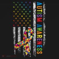 Autism Awareness Puzzle Ribbon Usa Flag Mousepad thumb 1