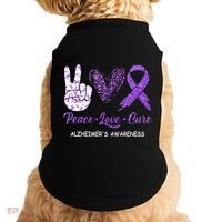 Alzheimers Awareness Peace Love Cure Leopard Doggie Tank thumb 0