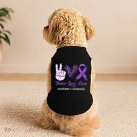 Alzheimers Awareness Peace Love Cure Leopard Doggie Tank thumb 2