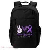 Alzheimers Awareness Peace Love Cure Leopard Backpack thumb 0