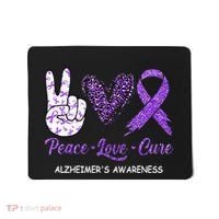 Alzheimers Awareness Peace Love Cure Leopard Mousepad thumb 0
