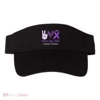 Alzheimers Awareness Peace Love Cure Leopard Visor thumb 0