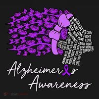 Alzheimers Awareness Purple Flowers Ribbon Month Graphic Sweatshirt thumb 3