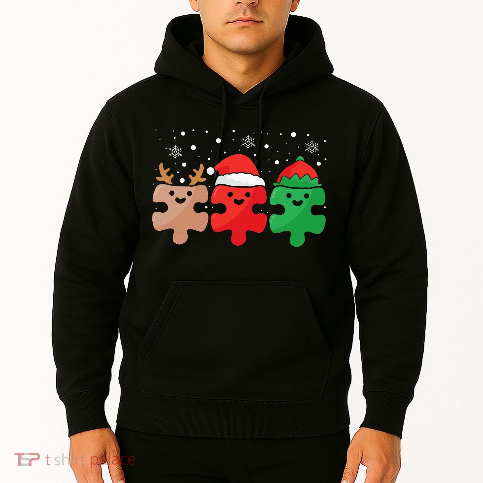 Autism Awareness Puzzle Christmas Autistic Xmas Pajama Hoodie