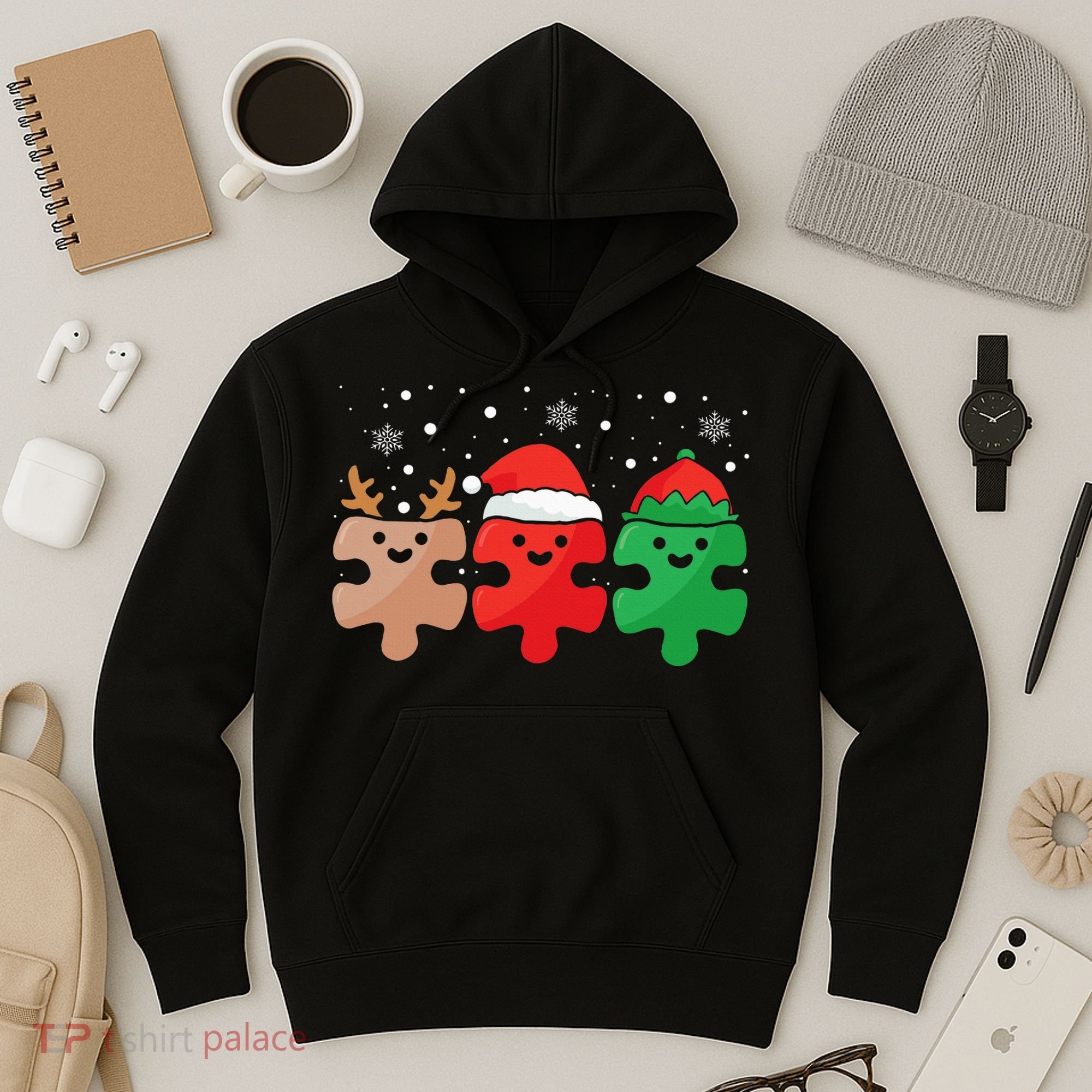 Autism Awareness Puzzle Christmas Autistic Xmas Pajama Hoodie