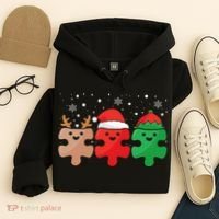 Autism Awareness Puzzle Christmas Autistic Xmas Pajama Hoodie thumb 4