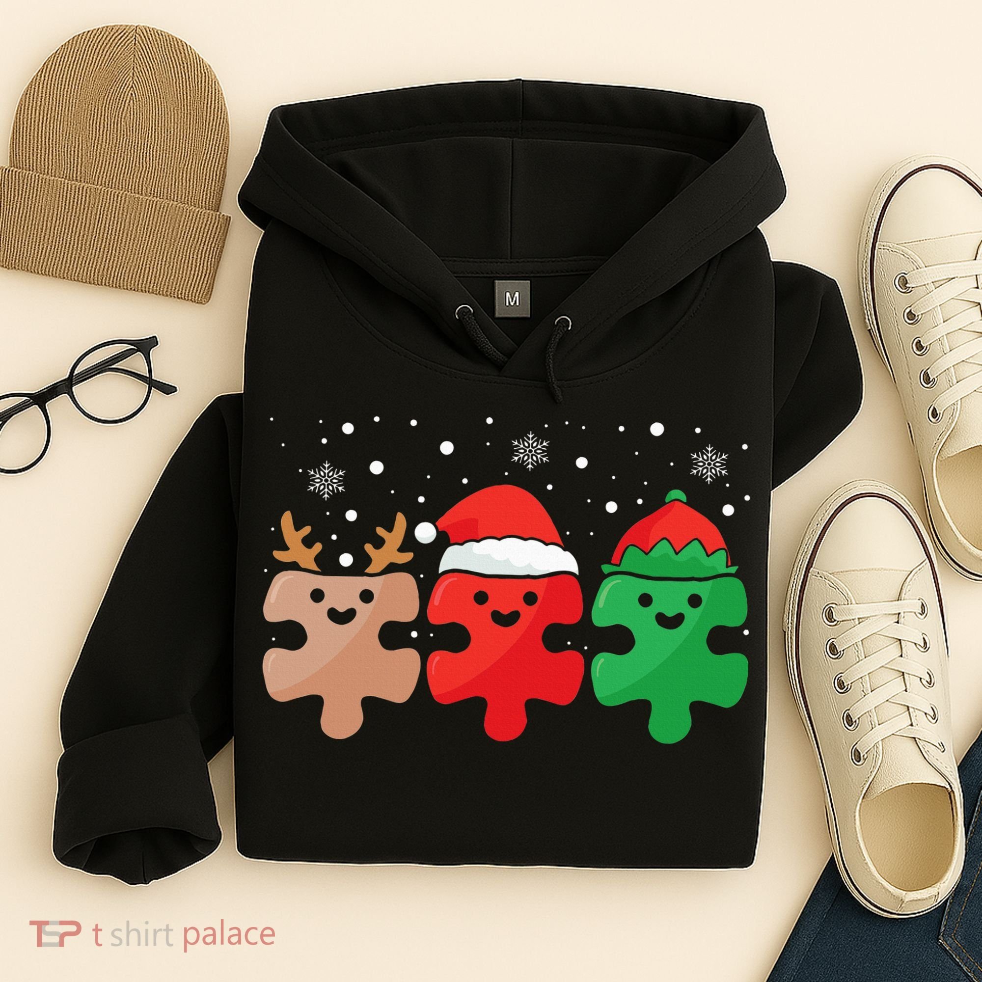 Autism Awareness Puzzle Christmas Autistic Xmas Pajama Hoodie
