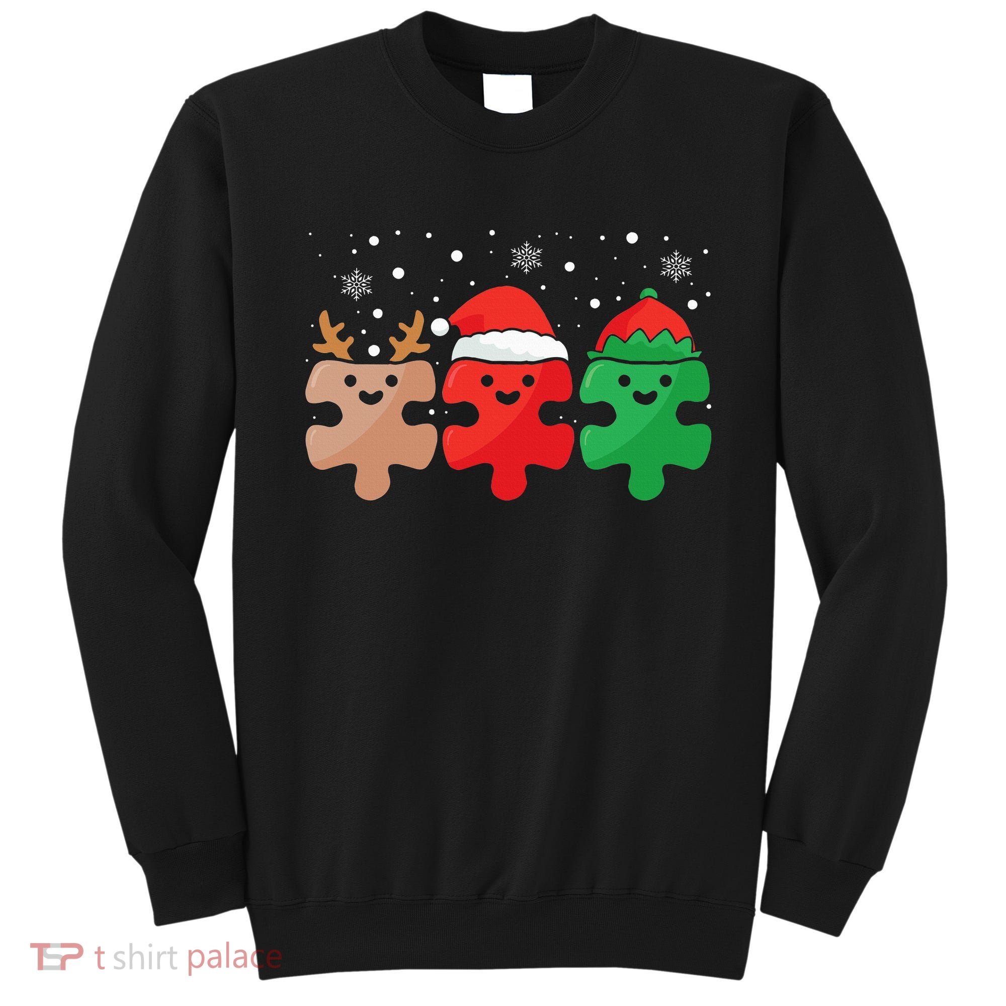 Autism Awareness Puzzle Christmas Autistic Xmas Pajama Sweatshirt