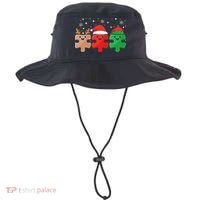 Autism Awareness Puzzle Christmas Autistic Xmas Pajama Bucket Hat thumb 0