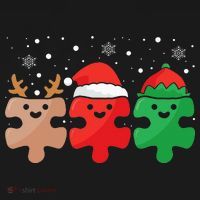 Autism Awareness Puzzle Christmas Autistic Xmas Pajama Women's Hoodie thumb 2