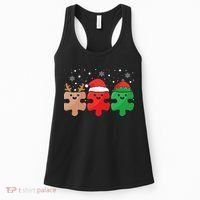 Autism Awareness Puzzle Christmas Autistic Xmas Pajama Women's Tank Top thumb 0